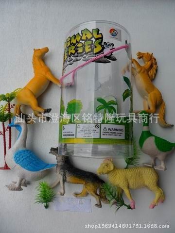 搪胶玩具 创意广告赠品  家禽动物（6寸带草树混装）全网{zd1}价玩具