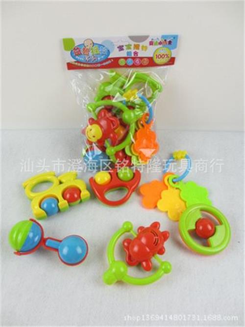婴幼儿系列 批发 婴儿玩具摇铃6件套装 礼品广告 摇铃婴幼儿玩具