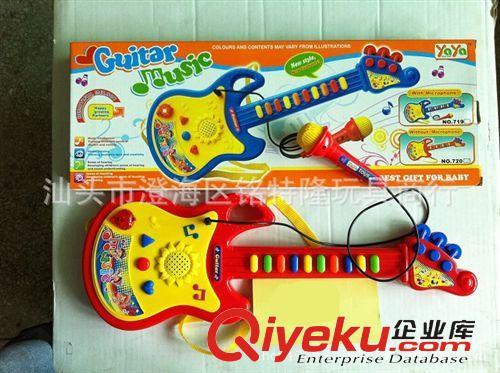 乐器类玩具 音乐灯光吉他带麦克风 电子吉它 儿童乐器玩具益智动手 互动玩具