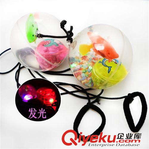 球类玩具 带拉线 弹力球5.5公分发光弹力球水晶跳跳球发光玩具 地摊热销