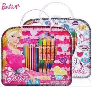 迪士尼 Disney  Barbie 芭比新款 72入袋手提美劳派礼盒 美术手工专用