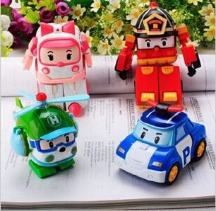 变形系列 爆款韩国ROBOCAR POLI Q版珀利警车变形战队机器人 动漫周边