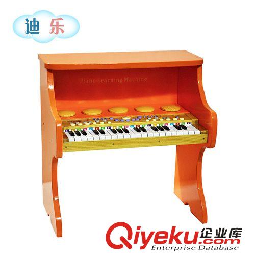 木制乐器 儿童钢琴玩具 仿真早教宝宝电子木质立式刚琴 37键小乐器玩具批发
