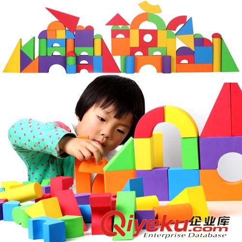 按功能分类 MELON品牌食品级60粒创意积木玩具 益智早教教具 安全防撞软积木