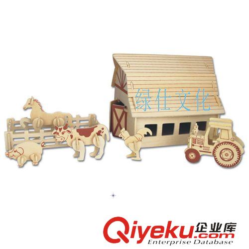 幼儿园美劳DIY系列 【畅销爆款】农场动物-3D木制立体拼图拼板 DIY玩具 木制fzmx
