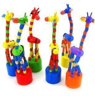 木制玩具区 木制益智玩具 木制弹簧摇摆小动物 摇滚长颈鹿木桶 拇指宝宝