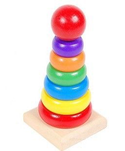 木制玩具区 厂家直销 彩虹塔 彩虹叠叠乐 套圈叠叠塔 叠叠高套柱 木制玩具