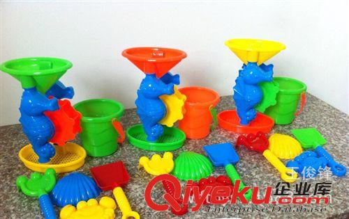 夏天玩具 新款益智实色沙滩玩具六件套红绿黄蓝橙五色混装