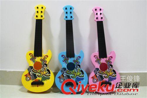 乐器玩具 万利锋玩具厂家直销新款实色热转印玩具吉他三色混装