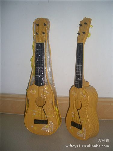 乐器玩具 万利锋玩具厂家直销新款木纹钢丝玩具吉他单色