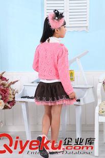 一件代发区 秋款童装代理韩版纯棉女童套装 裙套装百合花款 手工钉珠品质童装