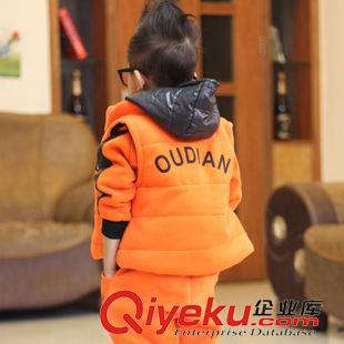 一件代发区 秋冬款童装韩版儿童运动套装 加厚夹棉大卫衣三件套 童装一件代发