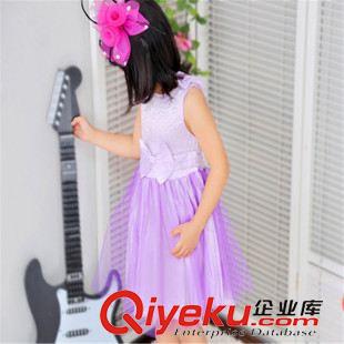 未分类 2014爆款   紫色带蝴蝶结可爱公主裙   厂家直销