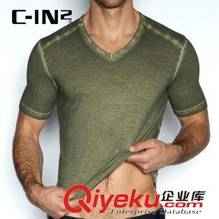 FILTHY-轧染系列 C-IN2预售夏季新款短袖打底衫男 v领精梳棉纯色短袖t恤 5211Fi