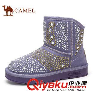 雪地靴 Camel 骆驼女靴 女士日常休闲雪地靴 舒适圆头女靴A91502620