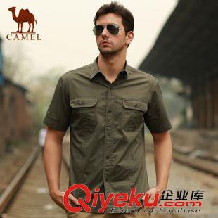 衬衫 CAMEL骆驼 2014新款尖领衬衣 男士商务短袖衬衫 SS13ST078008