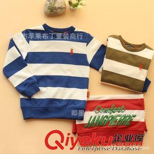 2015年3月上新 韩版外贸原单童装 男童色织条纹JP长袖T恤 三色入