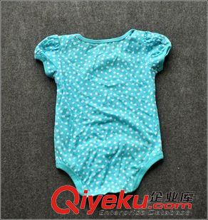 6月第4周 外贸原单蓝色波点婴儿连体衣纯棉哈衣半袖爬服三角包屁衣少量