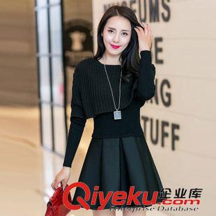 爆款系列 新品2015韩版修身显瘦连衣裙 秋季时尚气质打底裙女装两件套套装