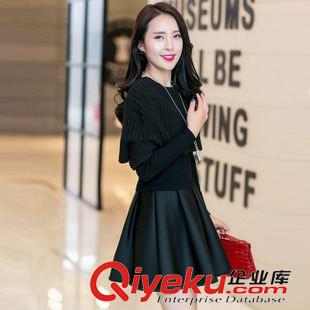 爆款系列 新品2015韩版修身显瘦连衣裙 秋季时尚气质打底裙女装两件套套装