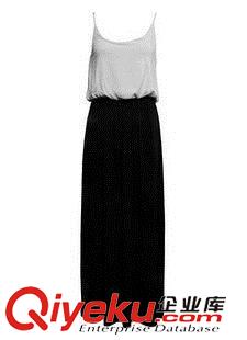 11111111 ebay热销货源速卖通 欧美原单外贸 女装无袖吊带两色拼接连衣裙