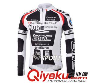 长袖套装骑行服 tj秋季黑白色BMC长袖长裤自行车骑行服套装 男女款户外运动衣服