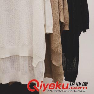 未分类 韩版秋季新款女装批发凹凸手感纹理宽版蝙蝠袖套头针织衫上衣3色