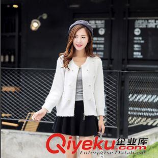 十月第二期新款 2015秋装新款韩版 甜美百搭貂绒拉链长袖毛衣女修身打底针织衫