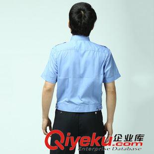 安保服装（大众款） 月白斜纹纯棉保安短袖制服衬衣  小区物业制式衬衣