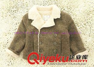 童外套 Z家同步 秋冬新款 加厚翻领羊羔绒大衣 含70%羊毛成分 童外套