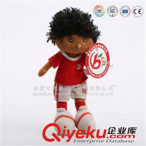 YK10人物系类 东莞大型毛绒玩具厂家供应非洲运动玩偶  16CM站姿毛绒娃娃
