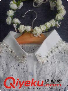 2015新品上市 厂家直销 辅料手工订珠新款衬衫假领子 珍珠蕾丝假领子