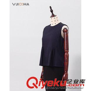 VJISHA-新品订货 VJISHA原创品牌 压褶修身背心 无袖气质款显瘦上衣品质女装FH01