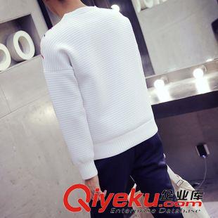 2015新款男装上衣 2015秋款时尚个性潮太空棉男士套头卫衣韩版长袖T恤3D几何印花批