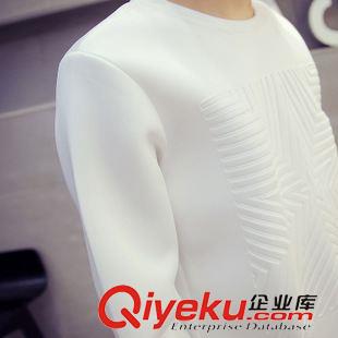 2015新款男装上衣 2015秋款时尚个性潮太空棉男士套头卫衣韩版长袖T恤3D几何印花批