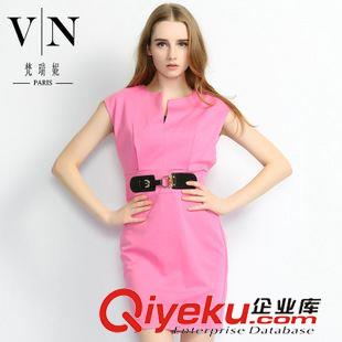 秋装 tj清仓 性感深V背心裙 欧美时尚修身无袖连衣裙VNA90146