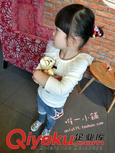 打底衫 2014新韩版秋装 女童小童宝宝蕾丝荷叶领纯棉长袖打底衫