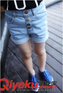 短裙 2015春装夏版新款韩版儿童百搭松紧腰翻边热裤J68815