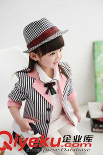 未分类 2015小西装女童韩版新款竖条纹修身显瘦帅气韩潮春外套童装J6043