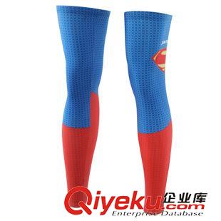 骑行腿套 超人图案骑行腿套 骑行户外运动防晒腿套 自行车运动防护腿套
