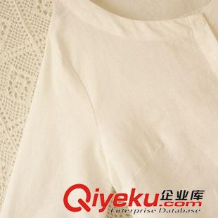 新款衬衫 2015夏季新装圆领棉麻森女系白色小草刺绣中袖衬衫女式