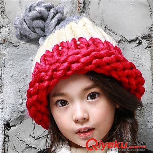 10月份新品推荐 韩版秋冬新款儿童保暖针织帽女童粗棒毛线帽帽子韩国进口童帽