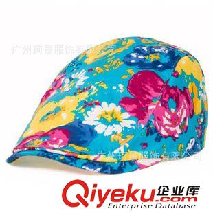 鸭舌帽/蓓蕾帽 广州专业帽厂批发定做韩版爆款女士印花鸭舌帽全棉gd时装蓓蕾帽