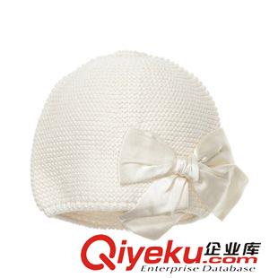 婴儿帽 勇发因福 纯色大蝴蝶结儿童保暖针织帽 套头帽 广州工厂订制定做