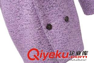 9月1号 周二上新 XP克拉恋人米朵唐嫣同款紫色大衣中长款茧型双排扣羊毛呢子外套女