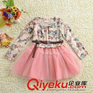 秋季新款 一件起批!! 女童长袖小清新碎花连衣裙公主裙 girls dress