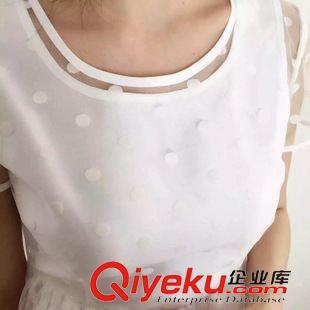 5.4 新款 2059 韩国代购实拍夏季新款拼接假两件波点网纱公主短袖连衣裙