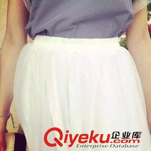 4.24新款 6181 韩国东大门代购实拍夏季新款甜美纯色网纱黑白裙半身裙子原始图片3