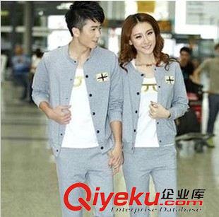 情侣装，家庭装，亲子装 男女式韩版休闲运动服套装棉质时尚三件套开衫立领卫衣