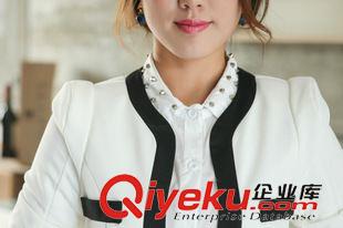 欧美风系列 春装新款 韩版 黑白色 时尚 修身西装外套 女原始图片2